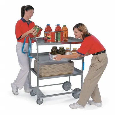 LAKESIDE Utility Cart, 2-Shelf, Stainless Steel, 700 lb Capacity, 46-3/4 in H - Open Stainless Steel Carts