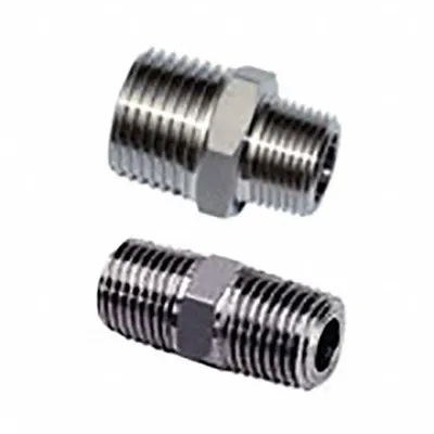 LEGRIS Metal Pipe Straight: Straight, 1/4 in x 1/4 in, Male BSPT Threaded x Male x BSPT Threaded - High Pressure Precision Pipe Fittings
