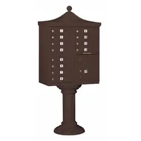 Cluster Box Unit: CBU, 13 Doors, Horizontal, 71 3/4 in H x 31 in W x 18 1/2 in D, Pedestal Mounting (MPN 3312R-BRZ-U)