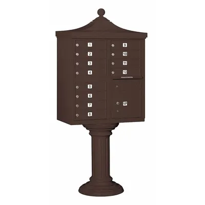 SALSBURY INDUSTRIES Cluster Box Unit: CBU, 13 Doors, Horizontal, 71 3/4 in H x 31 in W x 18 1/2 in D - Multi-Unit Mailboxes