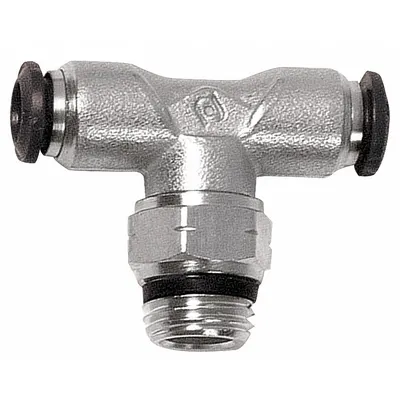 AIGNEP USA Nickel-Plated Brass Tube Fitting, Tee, 3 mm OD, M5 Thread, 5-Pack - Nickel-Plated Brass Tube Fittings