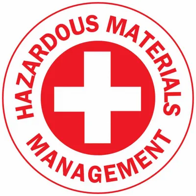 BRADY Hard Hat Label: Haz Materials Management - Safety