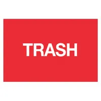 Trash Label: Trash, 2 in x 3 in, Red (MPN DL1149)