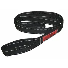 This abrasion-resistant nylon flat-eye web sling is classified as Type 3 and features a 2-ply construction. It has a 10 ft sling length with 11 in eye length and includes a wear-resistant tag. Suitable for industrial lifting and rigging applications requiring a flat-eye configuration.