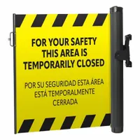 MODUS Mounted Barrier: Fixed Mount, 11 1/2 ft Belt Lg, Restricted Access Messaging, Yellow (MPN ZP+EMPP-Y-FML)