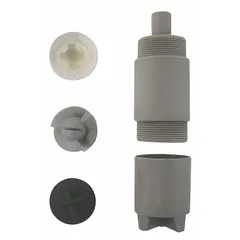 This repair kit includes a motor coupling, pump coupling, pump foot, and pump housing for servicing industrial drum pumps. It is designed to replace worn components and restore pump performance in applications such as fluid transfer and processing.