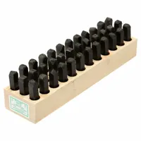 YOUNG BROS. STAMP WORKS Hand Stamp Kit: 0 thru 9 (6 doubles as 9)/Ampersand (&)/A thru Z, Steel (MPN 08362)