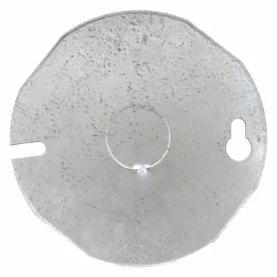 RACO Ring Cover: Centered Knockout, Steel, 3.5 in Overall Lg, 3.5 in Overall Wd - Plaster Rings