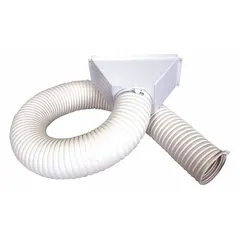 Steel exhaust collar designed for use with negative air machines to direct contaminated air outdoors. Compatible with models 56HV20/56HV21/56HV22/56HV23 and 987-UCA/987-UCA2. Suitable for remediation, construction, and industrial ventilation applications requiring safe airborne particle exhaust.