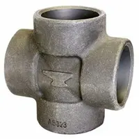 This steel pipe cross is a socket-weld extreme-pressure fitting rated Class 3000. It connects four pipes at a common junction in high-pressure industrial piping systems, such as steam, water, oil, and gas lines. The fitting pipe size is 2-1/2 in x 2-1/2 in x 2-1/2 in x 2-1/2 in