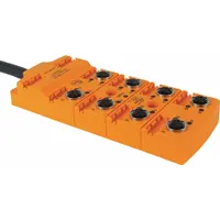 IFM Sensor Wiring Block: 8 Ports, 5 Pole M12 Female, 10 m Cable Lg, Black PUR, 11 Cores (MPN EBC035)