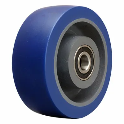 HAMILTON Caster Wheel: 5 in Wheel Dia., 1 1/2 in Wheel Wd, Polyurethane, 560 lb Load Rating - Easy-Roll Polyurethane Tread on Steel Core Wheels