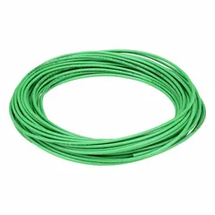 Metric polyurethane tubing with 4 mm inner diameter and 6 mm outer diameter, supplied in a 100 ft length. Green color, Shore A 90 to 95 hardness, rated for maximum operating pressure of 170 psi at 180°F. Suitable for pneumatic systems, fluid transfer, and instrumentation lines in industrial automation and material handling.