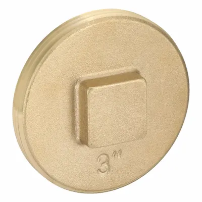 OATEY Plug: Plug, 3 in Fitting Pipe Size, NPT Threaded, Brass, 10 psi - Drainage Brass Pipe Fittings