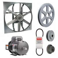 Exhaust Fan with Drive Package: Belt Drive, 48 in Blade, 3 hp, 33,223 cfm, 115/230V AC, 1 ph (MPN 7M8E4)
