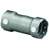 VIEGA MEGAPRESS Crimp Coupling Fitting: 3/4 in Pipe x 3/4 in Pipe Size, Press-fit x Press-fit, FKM (MPN 84135)