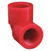 Pipe Elbow: 90° Elbow, Polyvinylidene, 1/2 in x 1/2 in Fitting Pipe Size, Female NPT x Female NPT (MPN 650733-1/2)