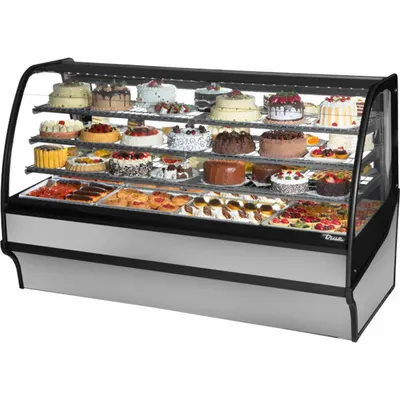 TRUE REFRIGERATION TDM-R-77-GE/GE-S-S Curved Glass Display - Curved Glass Display Refrigerator Merchandisers