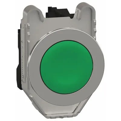 SCHNEIDER Flush Push Button Operator: Non-Illuminated, Flush Profile, Metallic, 30 mm - Flush-Mount Push Buttons