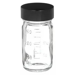 Clear Wide Mouth Round Glass Lab Bottle, 30 mL, 33-400, Colorless, 48-Pack