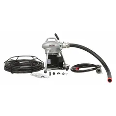 The RIDGID K-50-4 is a corded sectional drain cleaning machine with 6 cable sections, designed for clearing blockages in pipes up to 4 inches in diameter. It is used for residential and light commercial drain lines, including sinks, tubs, and floor drains.