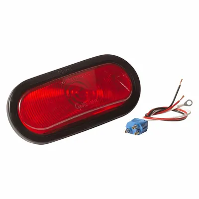 GROTE 52572 Stop Light, Red, Oval, Grommet Mount, Pigtail - Stop Lights