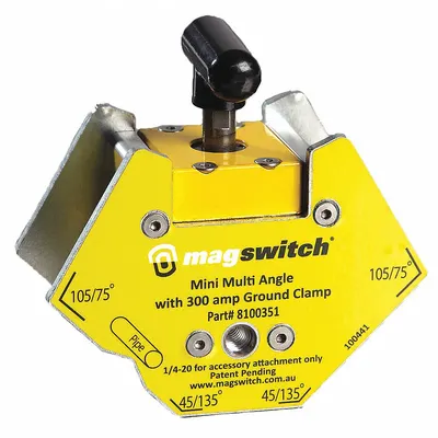 MAGSWITCH Welding Angle: 45°_60°_90°_120° - Switchable Multi-Angle Welding Magnets with Ground Clamp