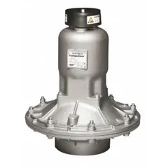 This pulsation dampener features a cast iron body with a Neoprene/PTFE diaphragm. It has a 3-inch NPT inlet and a 3-inch NPT discharge. Used in fluid handling systems to reduce pulsation, protecting downstream equipment from pressure spikes and vibration.