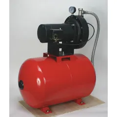 This convertible well jet pump system is designed for water supply from wells in residential or light commercial settings. It operates on single-phase 115/230V AC power and includes a 17-gallon tank. The ejector is not included, allowing use with shallow or deep well ejectors as needed.