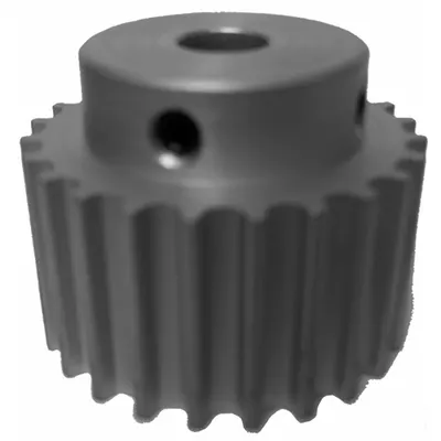 Dayton Timing Pulley: Curvilinear, Fixed, For 15 mm Belt Wd, 24 Teeth, 5 mm Pitch - HTD Section Fixed-Bore Timing Pulleys with Hub
