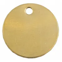 C.H. HANSON Blank Tag: Brass, Brass, 0.04 in Thick, Round, 1 1/4 in x 1 1/4 in, 25 PK (MPN 42842)