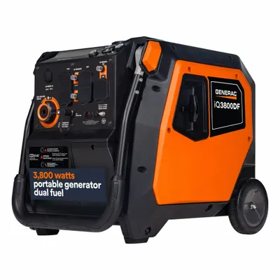 GENERAC Portable Generator: Inverter, Gasoline/Propane, 3,800 W Running, 3,000 W Starting - Inverter Generators