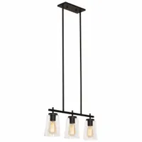 AFX INC. LightLinearPendant: 9 in Ht, Black, 60 W, 120V AC, Dimmable (MPN JNNP0523MBBK)