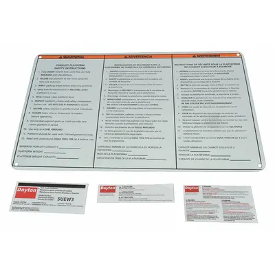 DAYTON Identification Label Kit MHW3LG - Replacement Parts for Forklifts