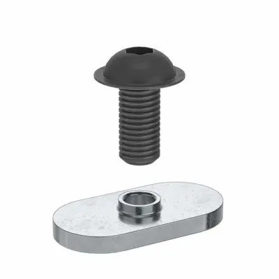80/20 Bolt Assembly: M6 Size, 10 mm Thread Lg, Button Head Socket Cap, For 6.5 mm Slot Wd - Slide-In T-Nuts