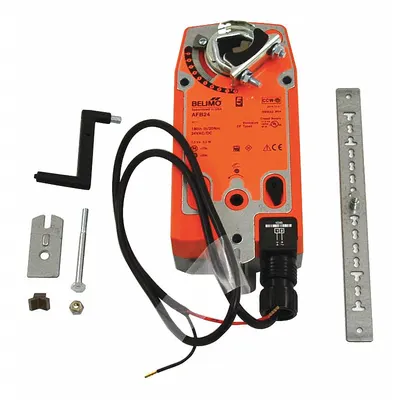 Belimo Actuator: Dampers, On/Off, Spring Return, 180 in-lb, 24V AC/DC, Hardwired - Fail-Safe Actuators with Spring Return