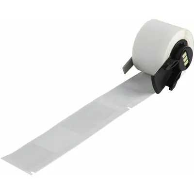 BRADY Wraparound Label: 4 3/8 in x 1 in, 1 in, Vinyl, White (Matte) - Brady Precut Label Rolls