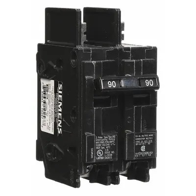 SIEMENS BQ2B090 Miniature Circuit Breaker, 90A, 120/240V AC, 2-Pole, Bolt-On - BQ & BQH Series, Bolt-On Siemens Miniature Circuit Breakers