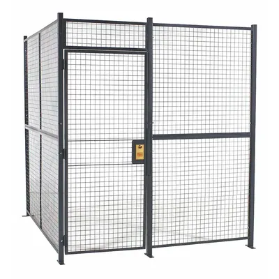 RAPIDWIRE Welded Partition Cage: 20 ft W x 10 ft D 10 ft H, Gray, 4 Sides - WireCrafters Welded-Wire