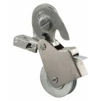 This roller assembly is designed for use in sliding screen doors, providing smooth guidance and support for the door panel. It measures 5 7/16 inches in both overall height and length, with a gray, unfinished finish. Supplied as a single pair (1 PR)