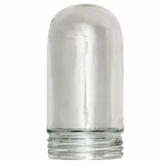 Replacement glass lens for vapor-tight light fixtures. Measures 6 3/4 in length, 3 in width, 3 in height. Suitable for industrial and commercial lighting applications requiring a glass globe to protect the lamp and diffuse light.