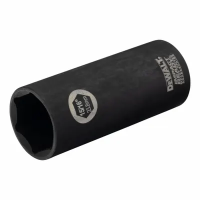 DEWALT Impact Socket: 1/2 in Drive Size, SAE, 15/16 in Socket Size, 6-Point, Deep - 1/2" Drive Impact Sockets