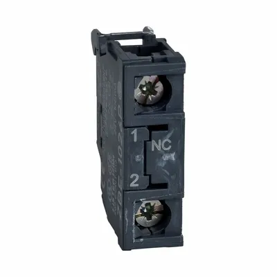 SCHNEIDER Contact Blocks: 22 mm Panel Mounting Size, 1NC, Momentary/Late Break