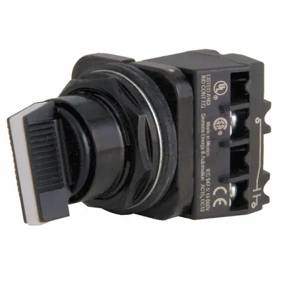 Siemens Selector Switch: 30 mm Panel Mounting Size, 2 Positions, Short Lever, 1NO - Selector Switches