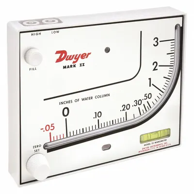 Dwyer MARK II 25 Stationary Inclined-Vertical Analog Manometer - Stationary Analog Manometers