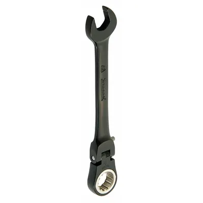 PROTO Combination Wrench: Alloy Steel, Black Chrome, 14 mm Head Size, 6 1/2 in Overall Lg - Metric Spline Ratcheting Combination Wrenches