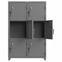 STRONG HOLD Locker: 48 in x 24 in x 75 in, 3 Tiers, 2 Units Wide, 6 Lockers, 24 in x 24 in, Steel (MPN 46-6D-24-3T-EK-L)