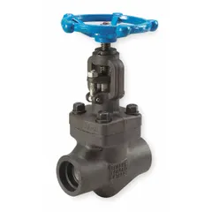 This SHARPE globe valve features a carbon steel Z-body with socket x socket female connections and a non-rising stem. Designed for general-service applications, it is suitable for throttling and on-off control in piping systems handling steam or other media.