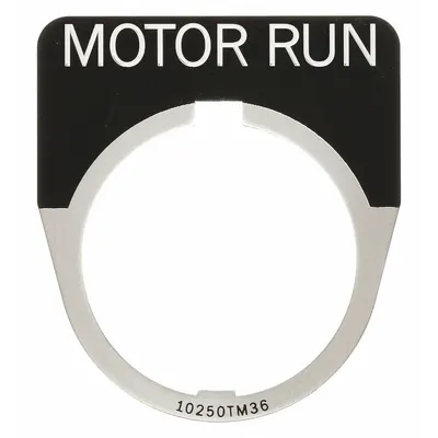 EATON Legend Plate: 30 mm Panel Mounting Size, Half-Round - Push-Button Rings & Plates