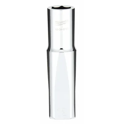 MILWAUKEE Deep Well Socket: Metric, 1/2 in Drive Size, 13 mm Socket Size, 6-Point - Anti-Roll Hand Sockets
